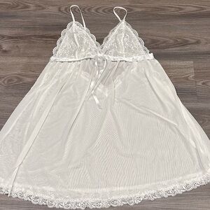 4for$30 Lingerie Sale! Details below! White Lace Chemise with A Line Silhouette